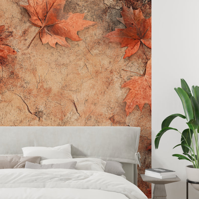 Nature-inspired wall mural showcased in entryway with modern furniture