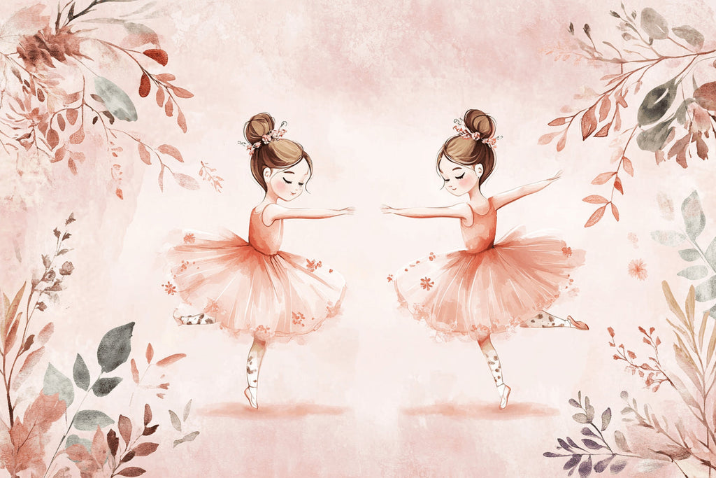 Ballet dancer wallpaper design file showing detailed watercolor pattern of dancing ballerinas