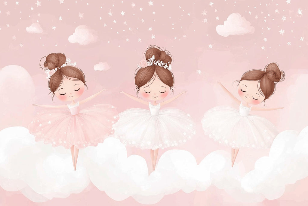 Ballet dancer wallpaper design file showing detailed pink and white pattern with dancing figures