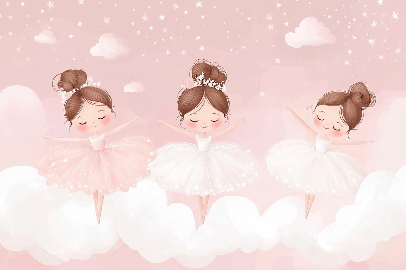 Ballet dancer wallpaper design file showing detailed pink and white pattern with dancing figures
