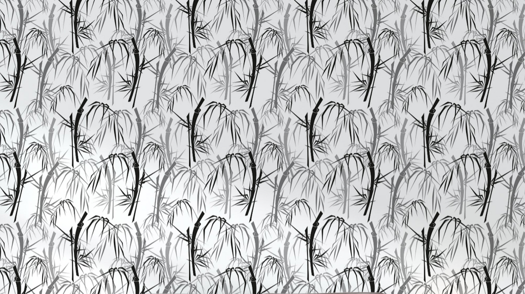 Design file of black and white bamboo pattern showing intricate botanical details
