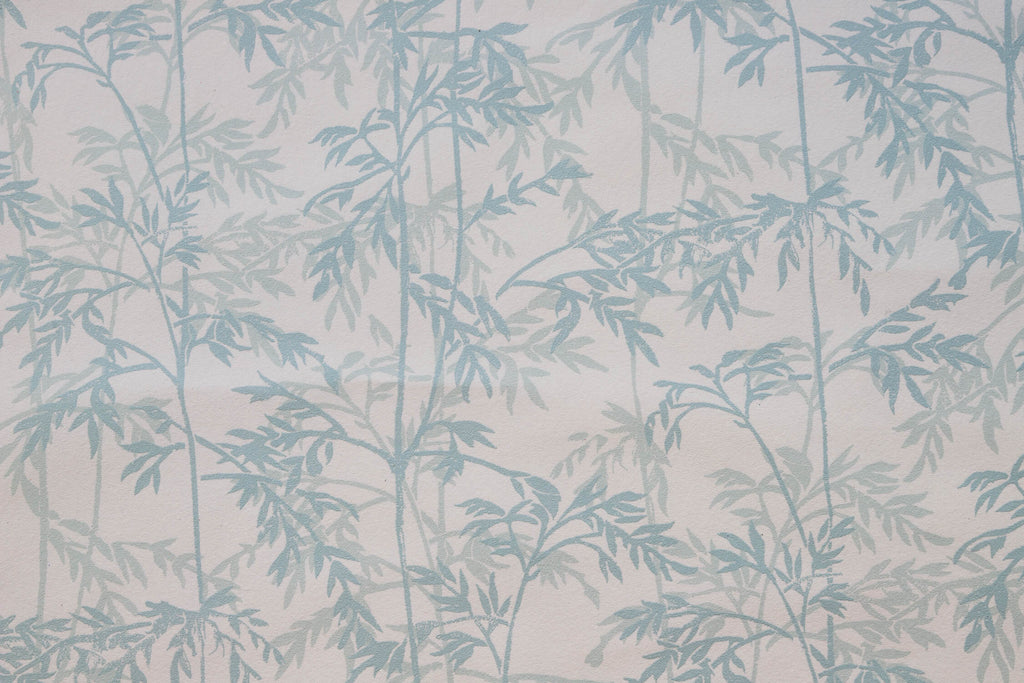 Design file of grey and blue bamboo leaves pattern showing intricate botanical details