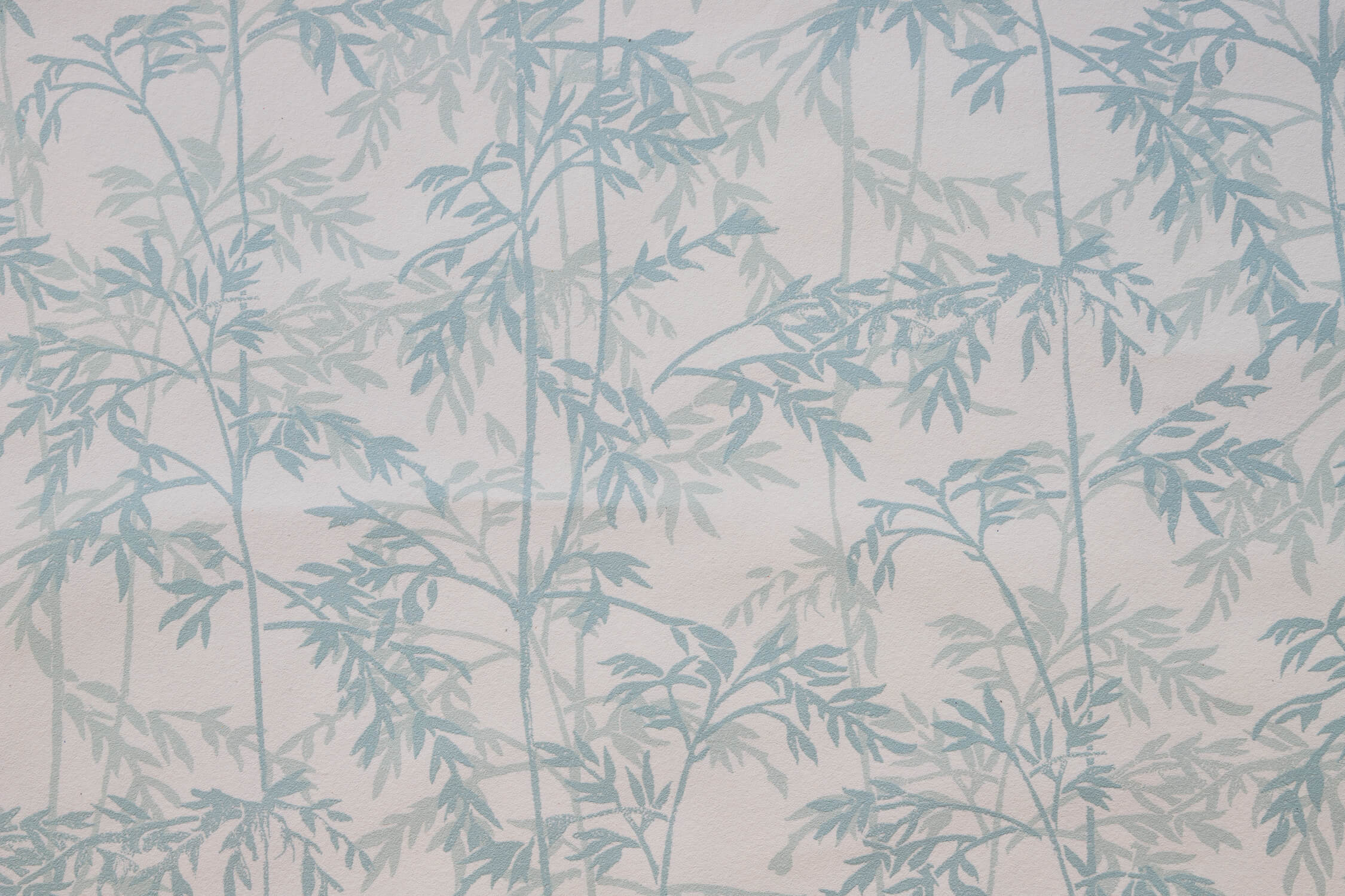 Design file of grey and blue bamboo leaves pattern showing intricate botanical details