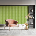 Modern Bamboo Pattern Wallpaper creating a serene atmosphere in a minimalist living room