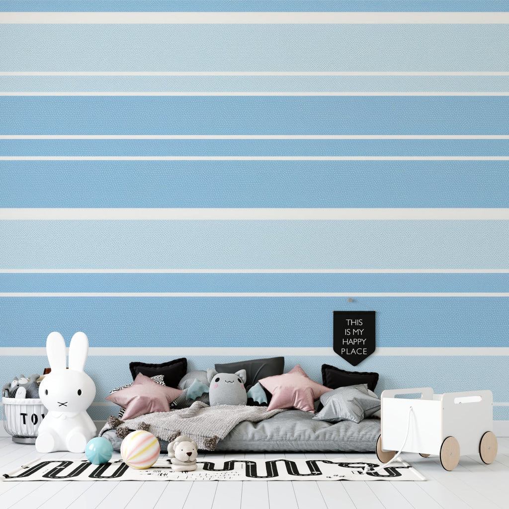 Surf themed wall mural bringing coastal vibes to a home office space
