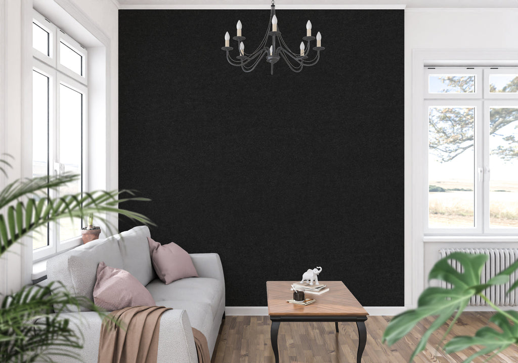 Black Wall Mural making a statement in a contemporary dining room setting