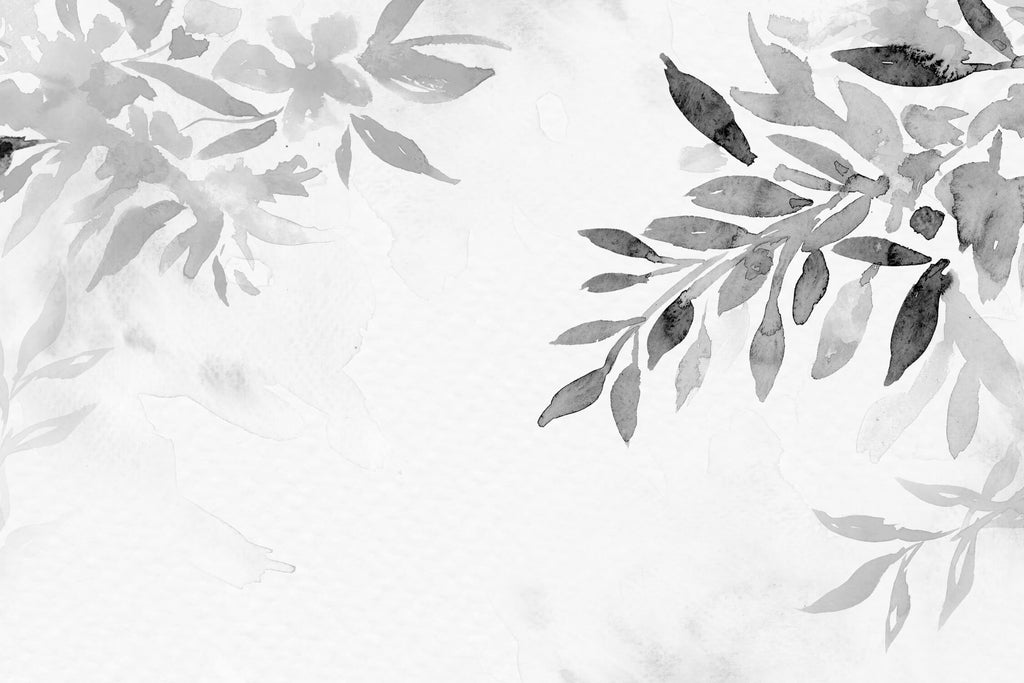 Grey watercolor botanical leaves design file showing intricate pattern details and texture
