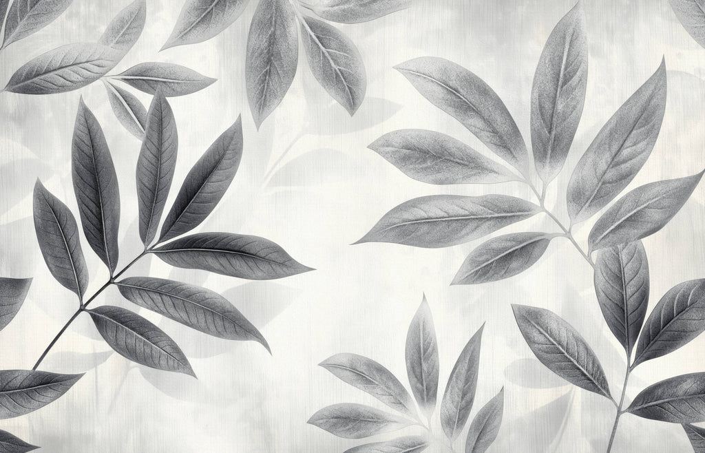 Large grey leaves pattern design file showing intricate botanical details and texture