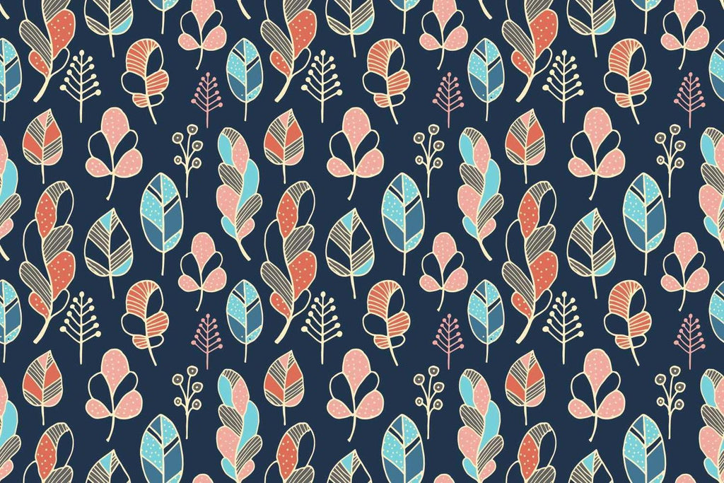 Botanical feather pattern design file showing intricate details and true colors