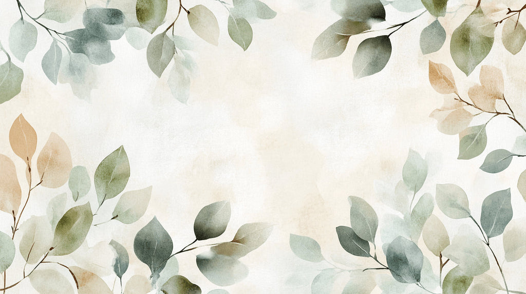 Watercolor leaves and wild plants design file showing delicate botanical pattern