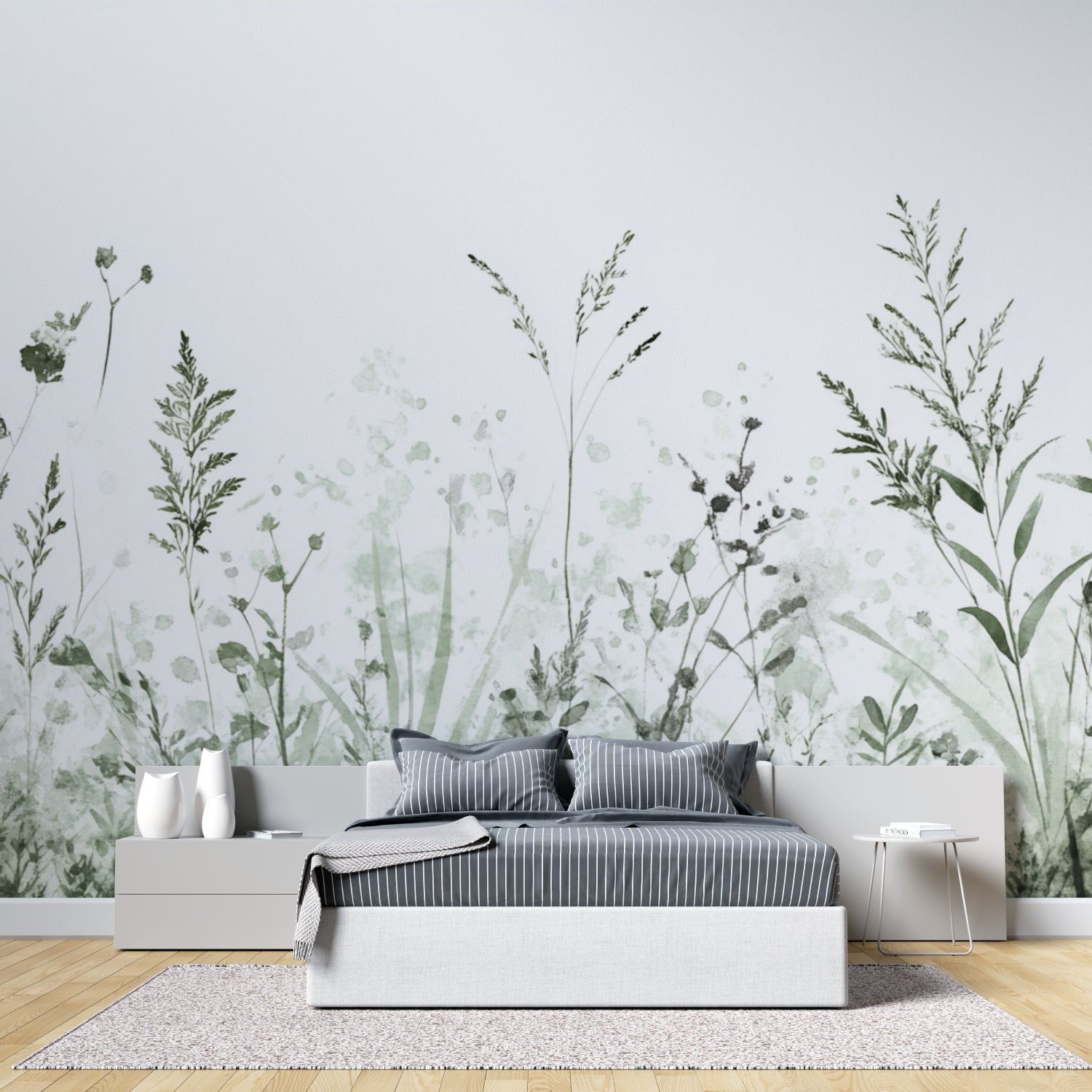 Wild plant wallpaper bringing nature into home office space