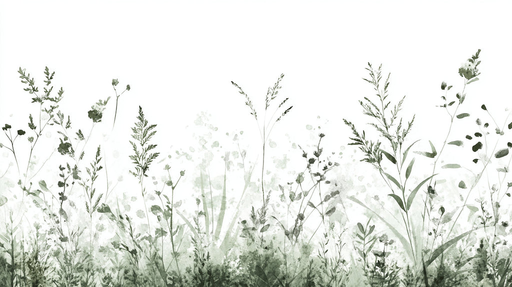 Botanical watercolor wild plants design file showing full pattern detail