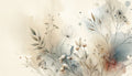 Botanical wallpaper mural with watercolor wildflowers creating a serene atmosphere in a modern living room