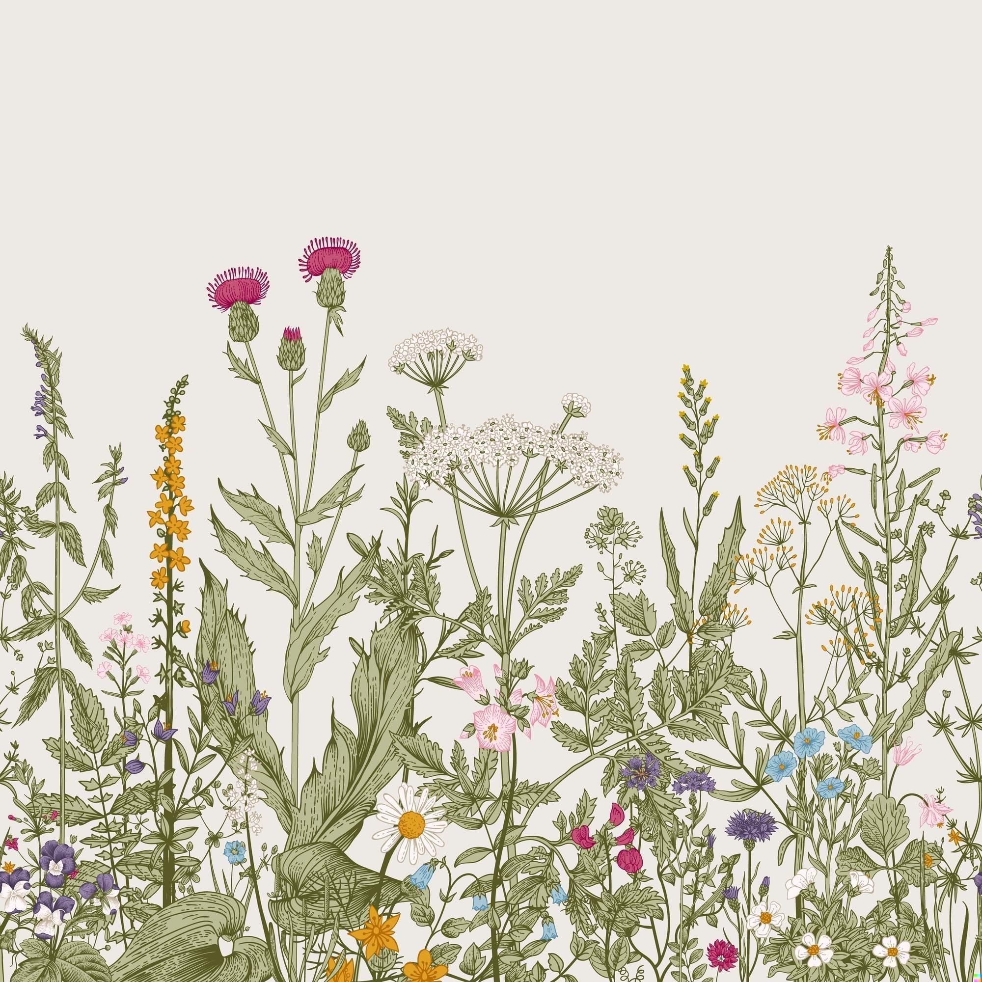 Botanical wildflower garden design file showing detailed flower pattern and arrangement