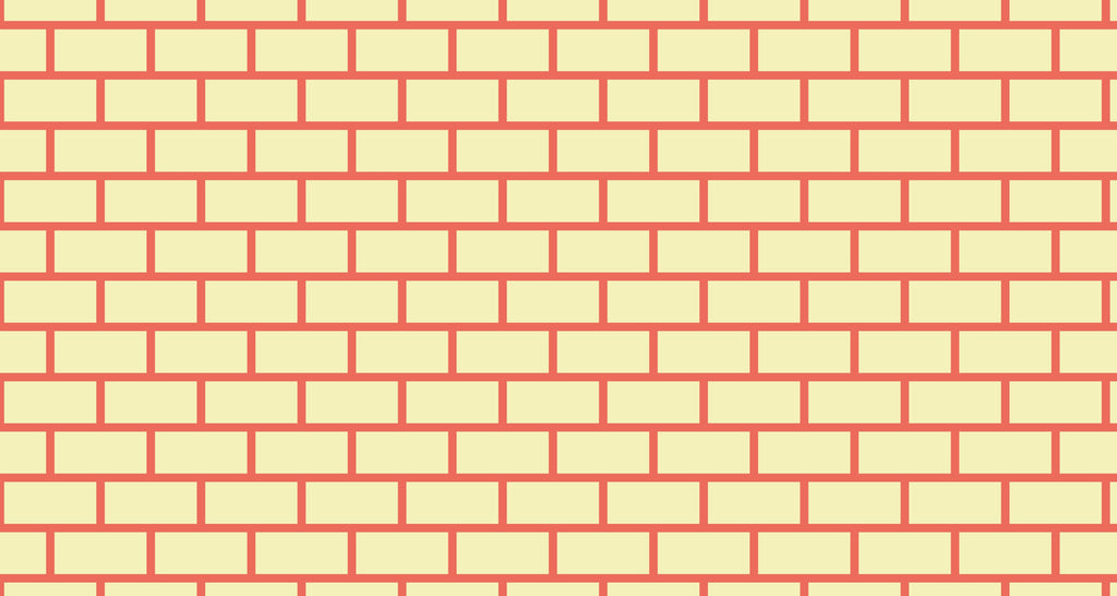 Yellow and coral geometric brick pattern design file showing detailed modern wall mural pattern
