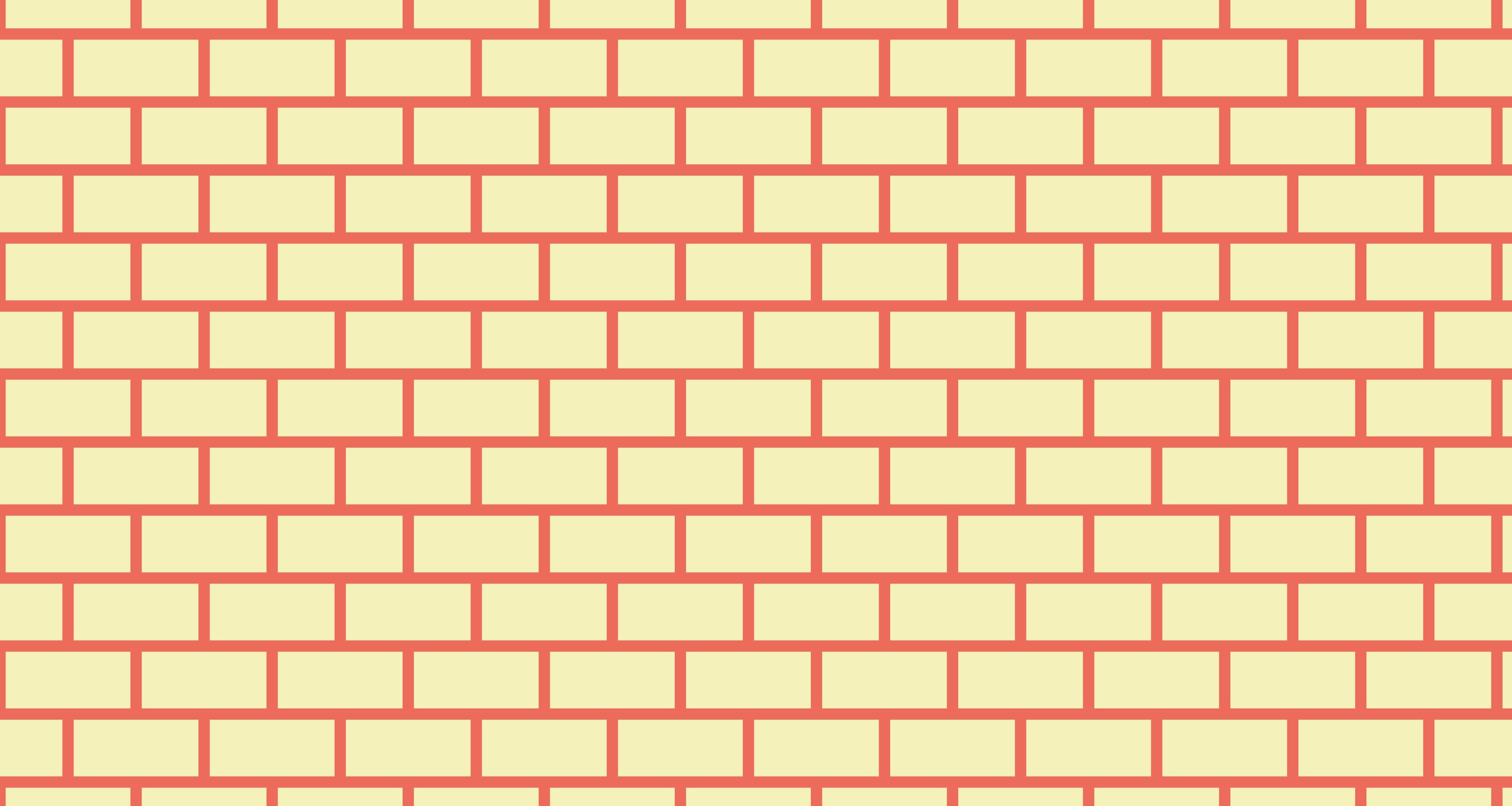Yellow and coral geometric brick pattern design file showing detailed modern wall mural pattern