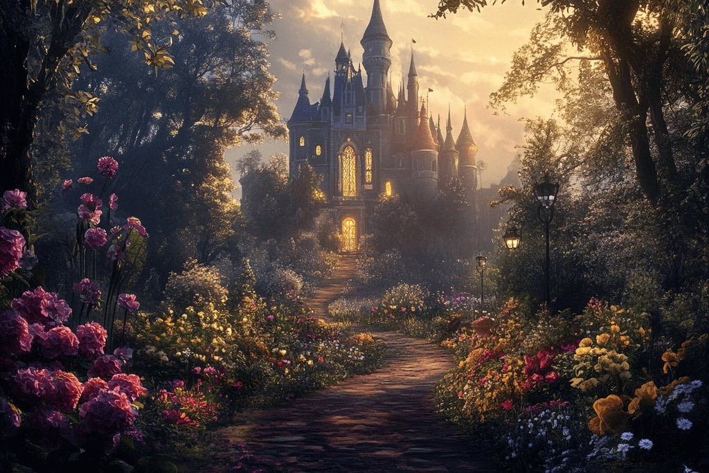 Castle and garden path design file showing intricate details and true pattern colors