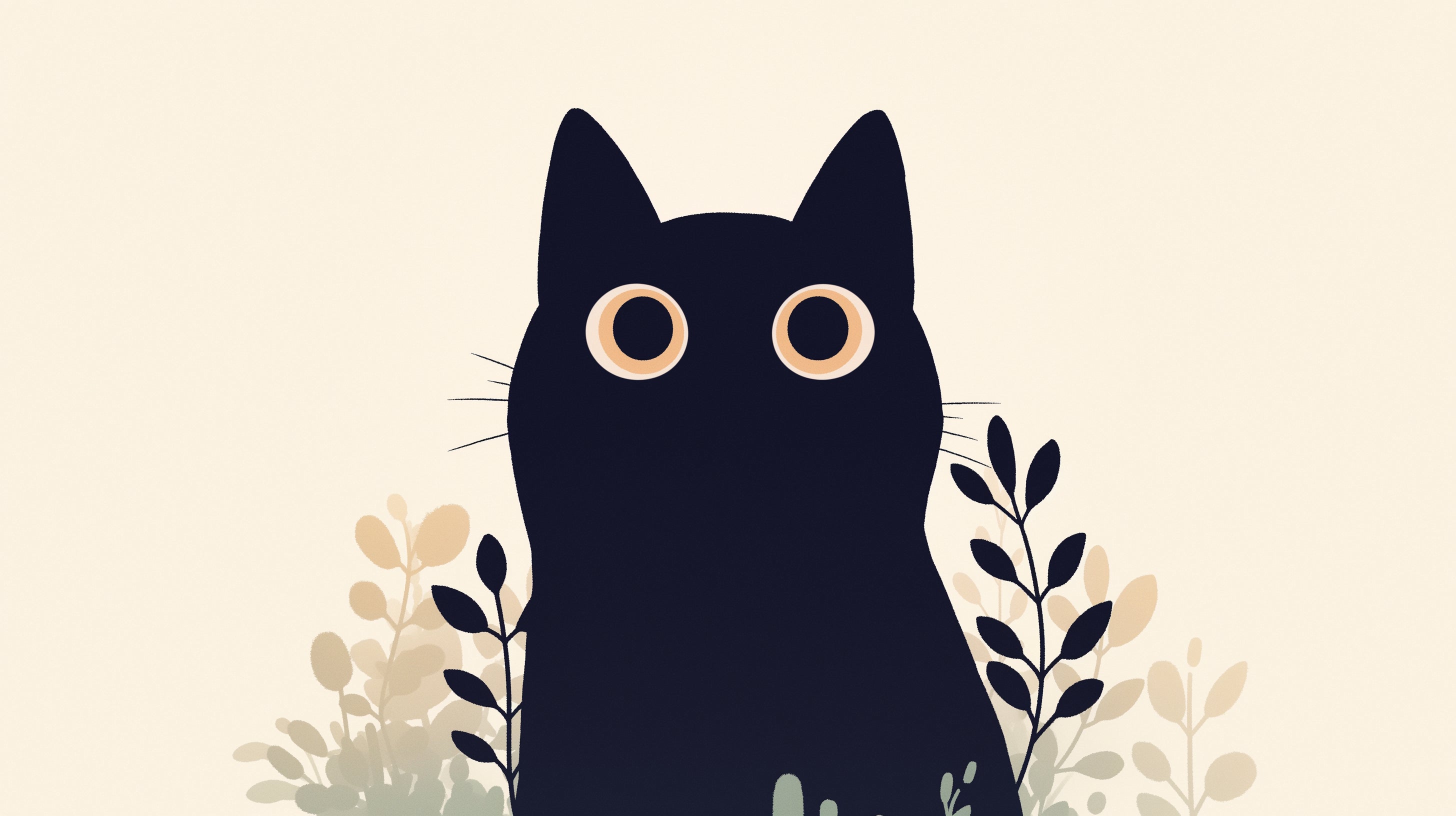 Black cat wallpaper design file showing detailed botanical pattern and feline silhouette