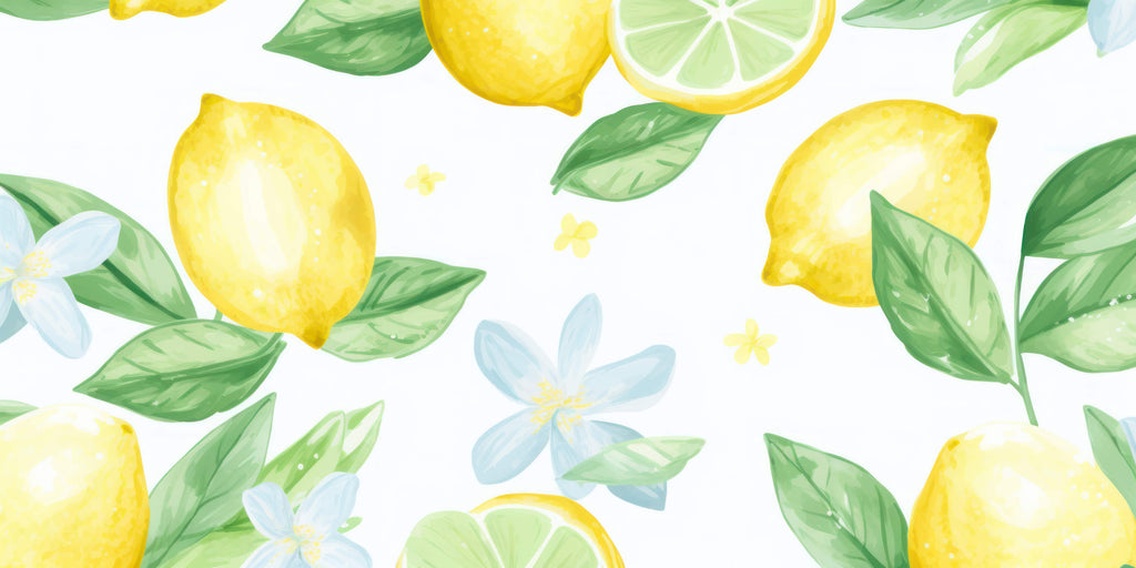 Citrus lemon wallpaper design file showing detailed watercolor pattern