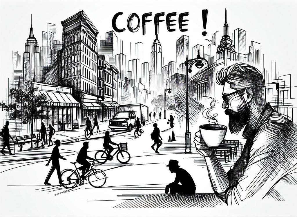 Black and white comic city design file showing detailed urban illustration pattern