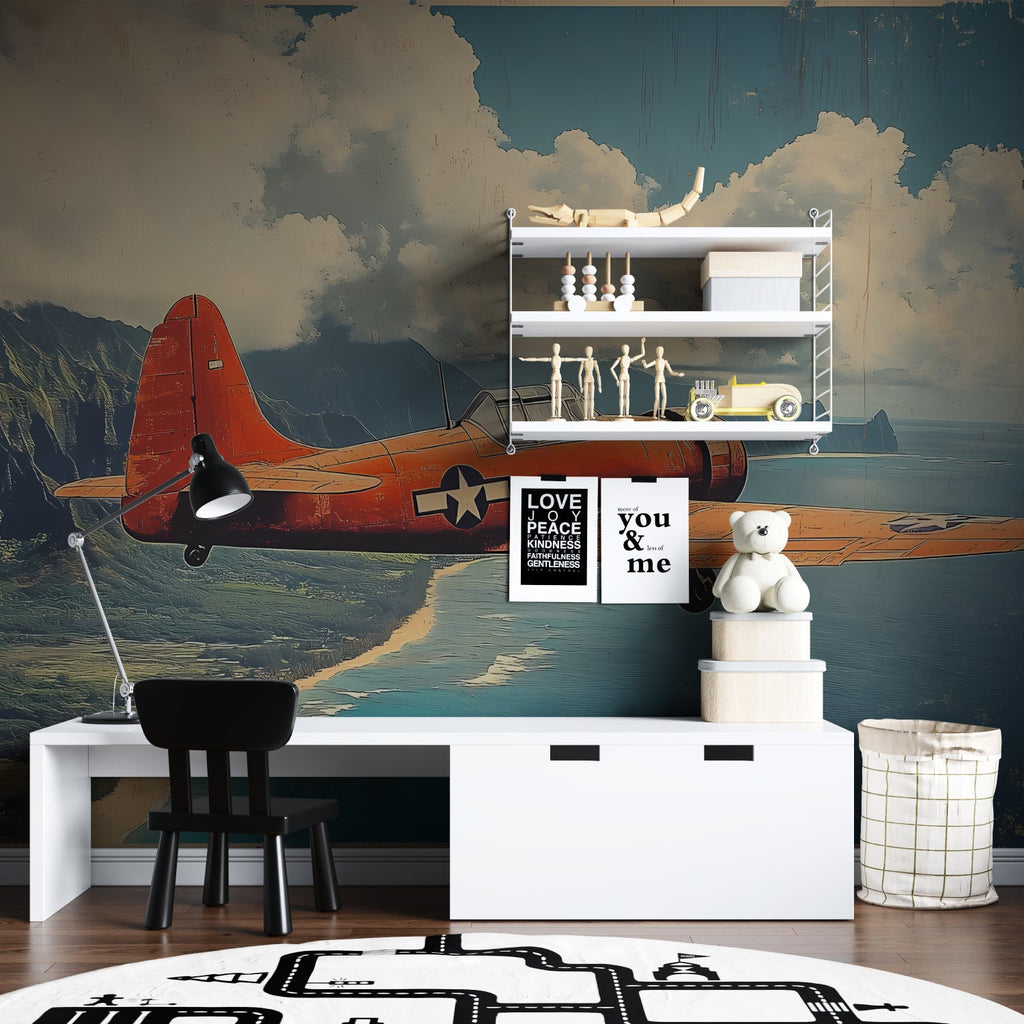 Cityscape Wall Mural adding depth to a teen bedroom with urban vibes