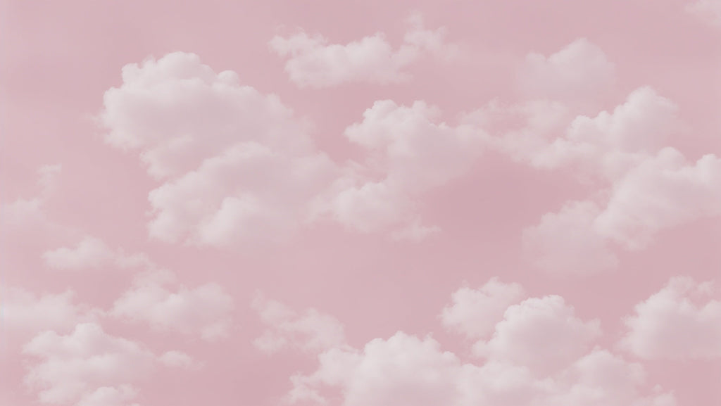 Pink cloud wallpaper design file showing delicate white clouds floating on a rose-pink sky