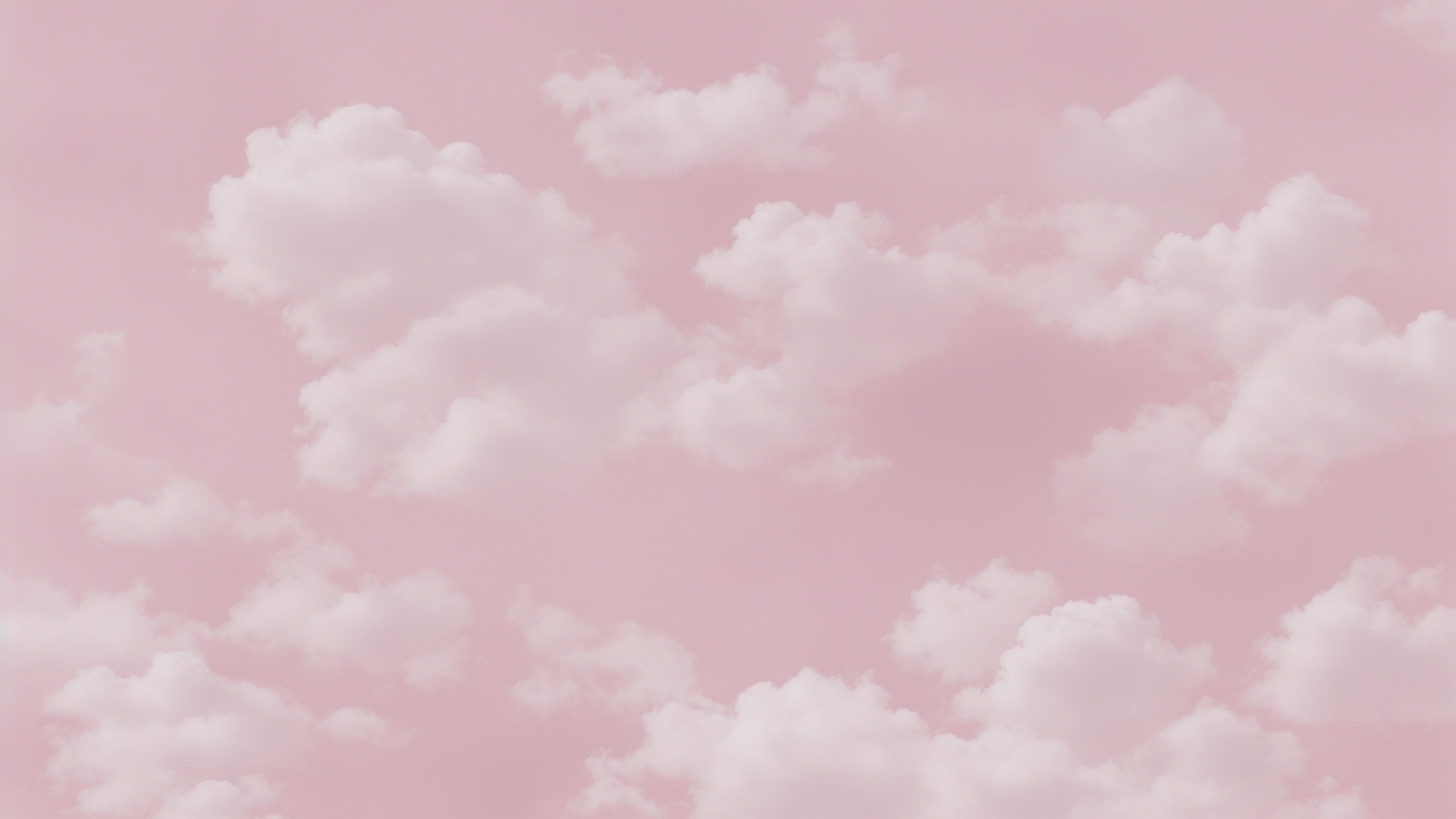 Pink cloud wallpaper design file showing delicate white clouds floating on a rose-pink sky