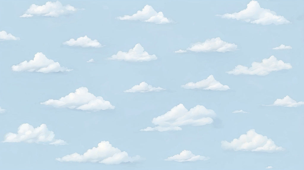 Cloud wallpaper design file showing detailed sky pattern with gentle white clouds on blue background