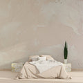 Modern Concrete Effect Wallpaper in bright minimalist living room with natural light