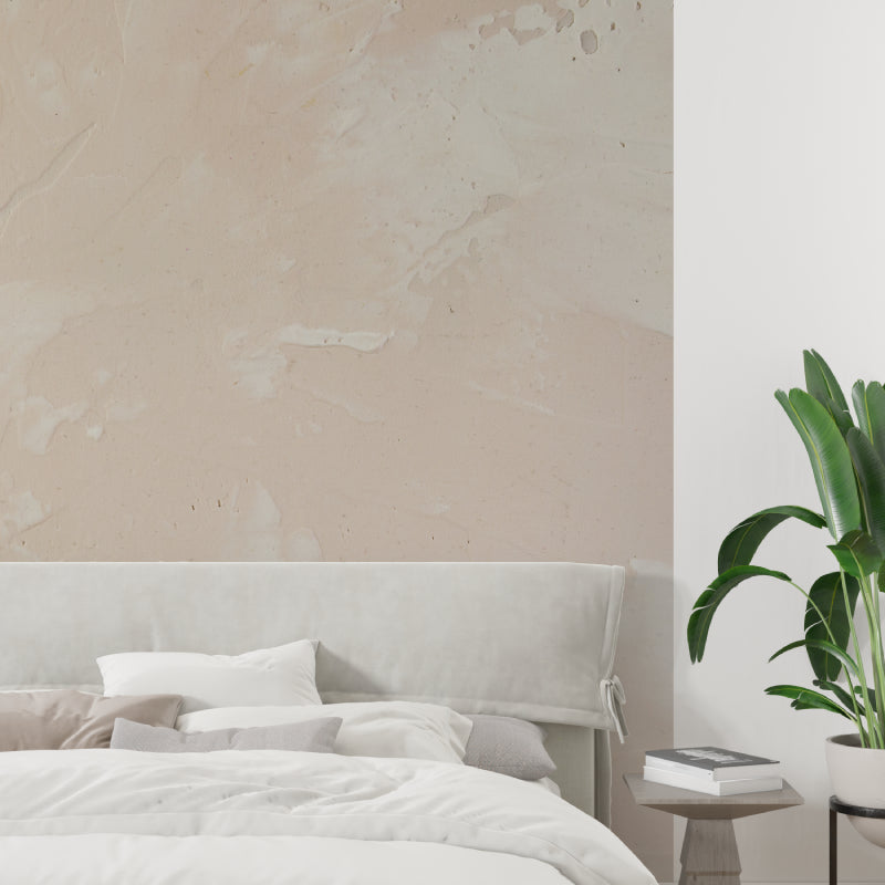Concrete Effect Wallpaper making statement in minimalist home office