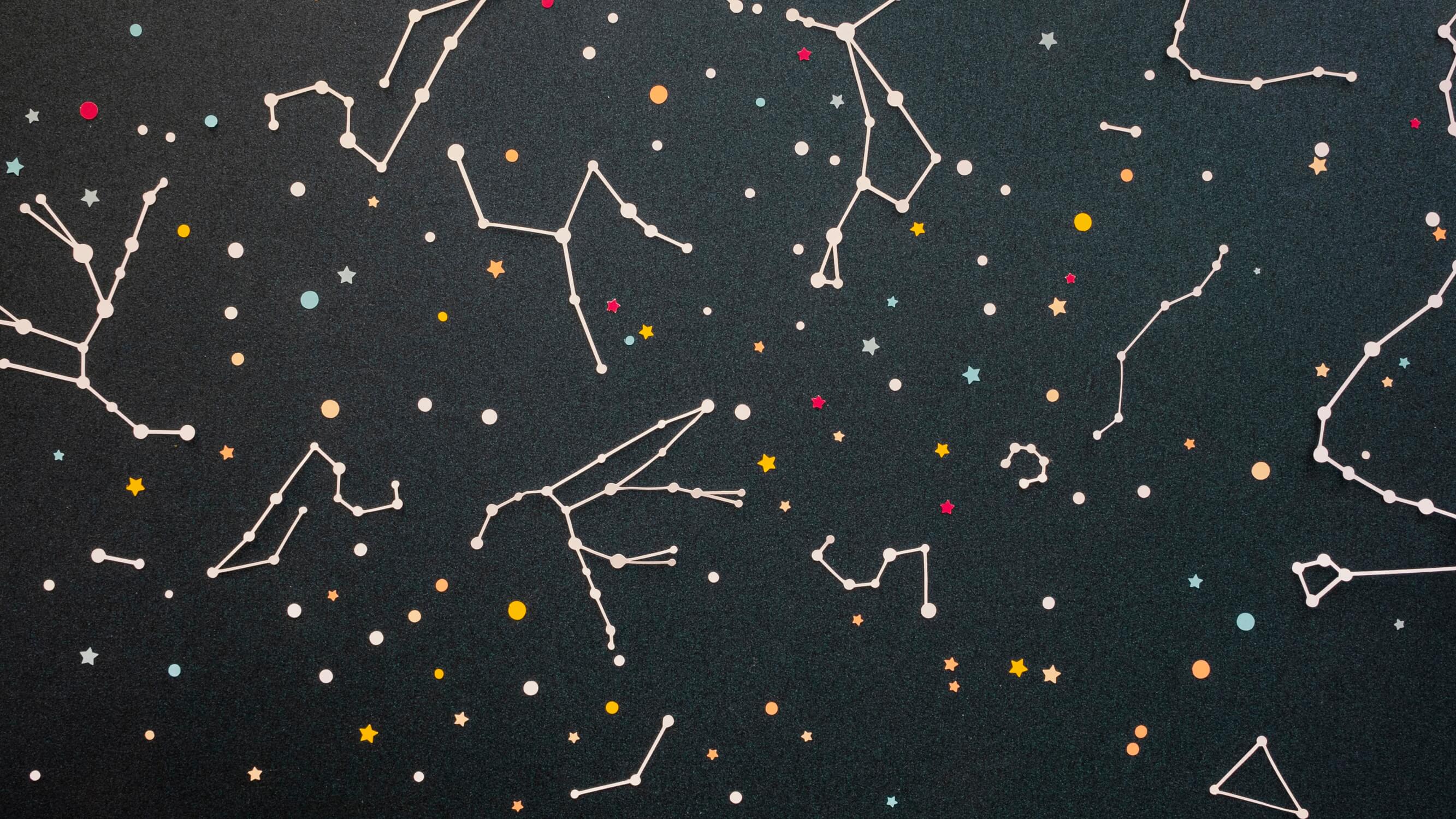 Design file of constellation pattern showing detailed star map and vibrant celestial elements