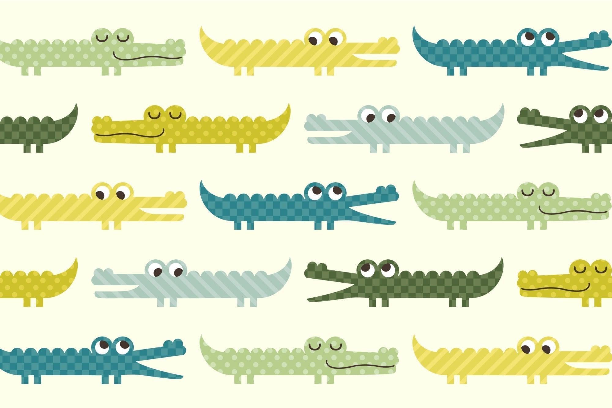Geometric crocodile pattern design file showing full repeat and color details