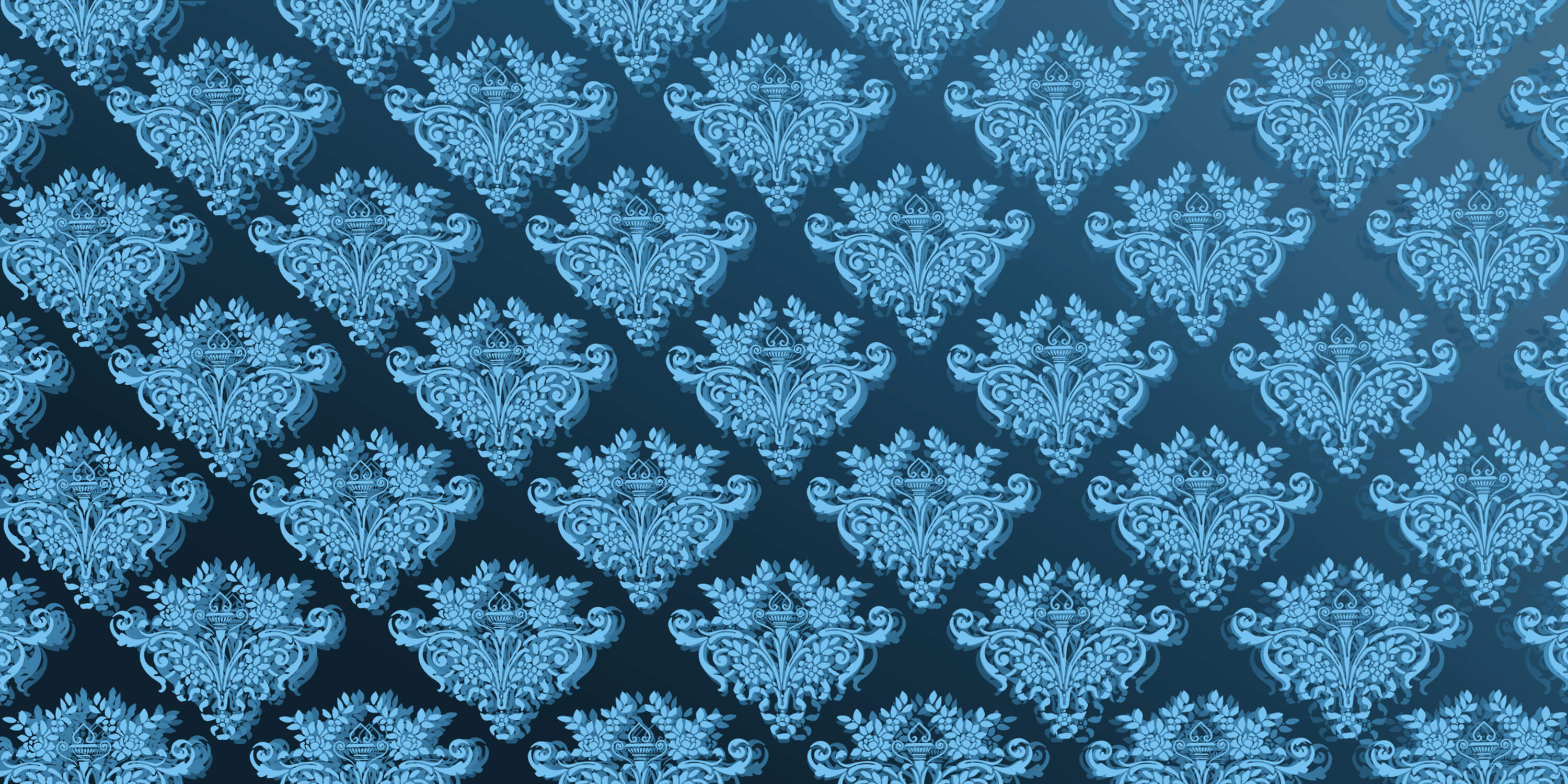 Blue damask pattern design file showing intricate details and true color representation