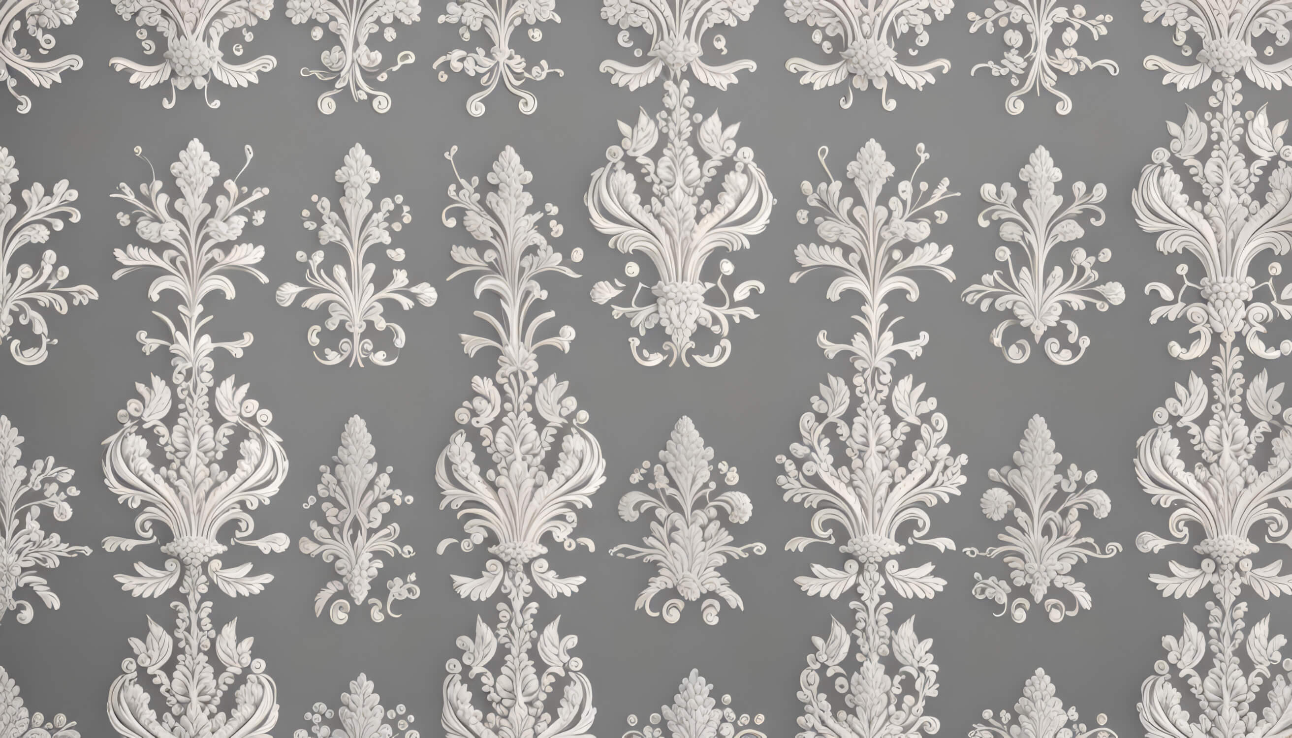 Design file showing intricate details of grey and white Damask pattern