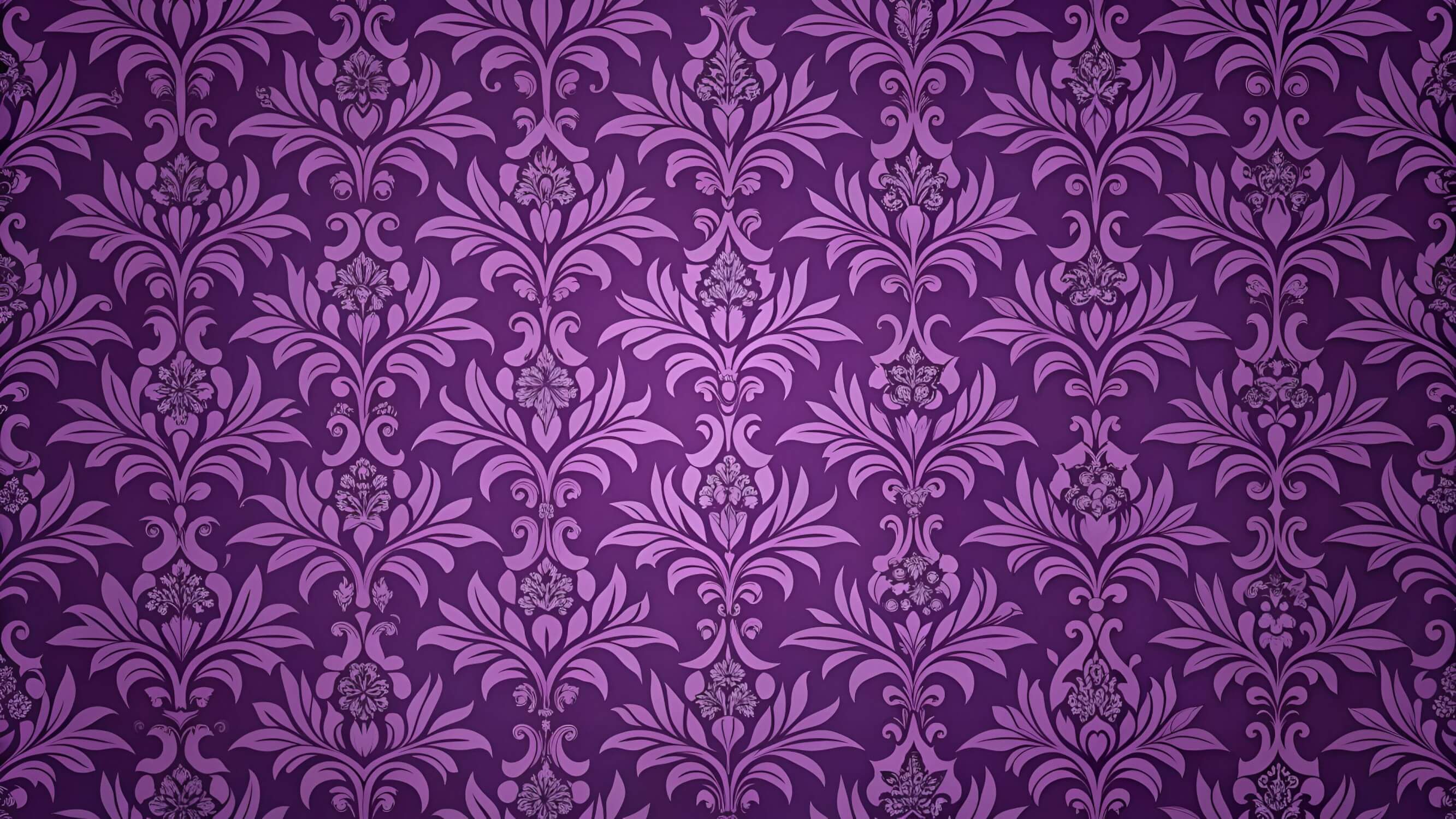 Design file showing detailed purple damask pattern with baroque motifs