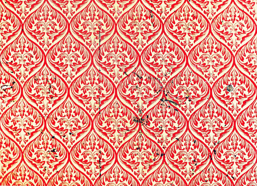 Red and cream damask pattern design file showing intricate medallion details