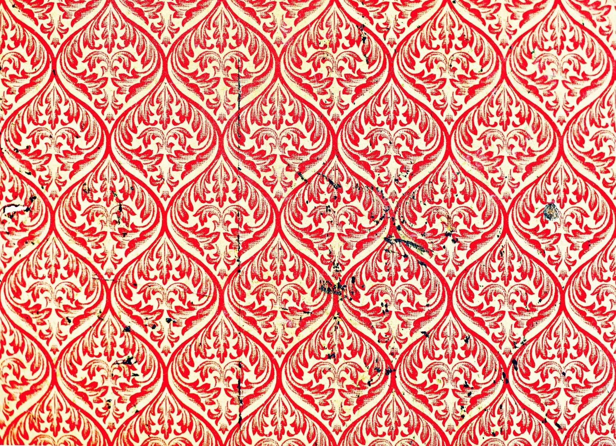 Red and cream damask pattern design file showing intricate medallion details