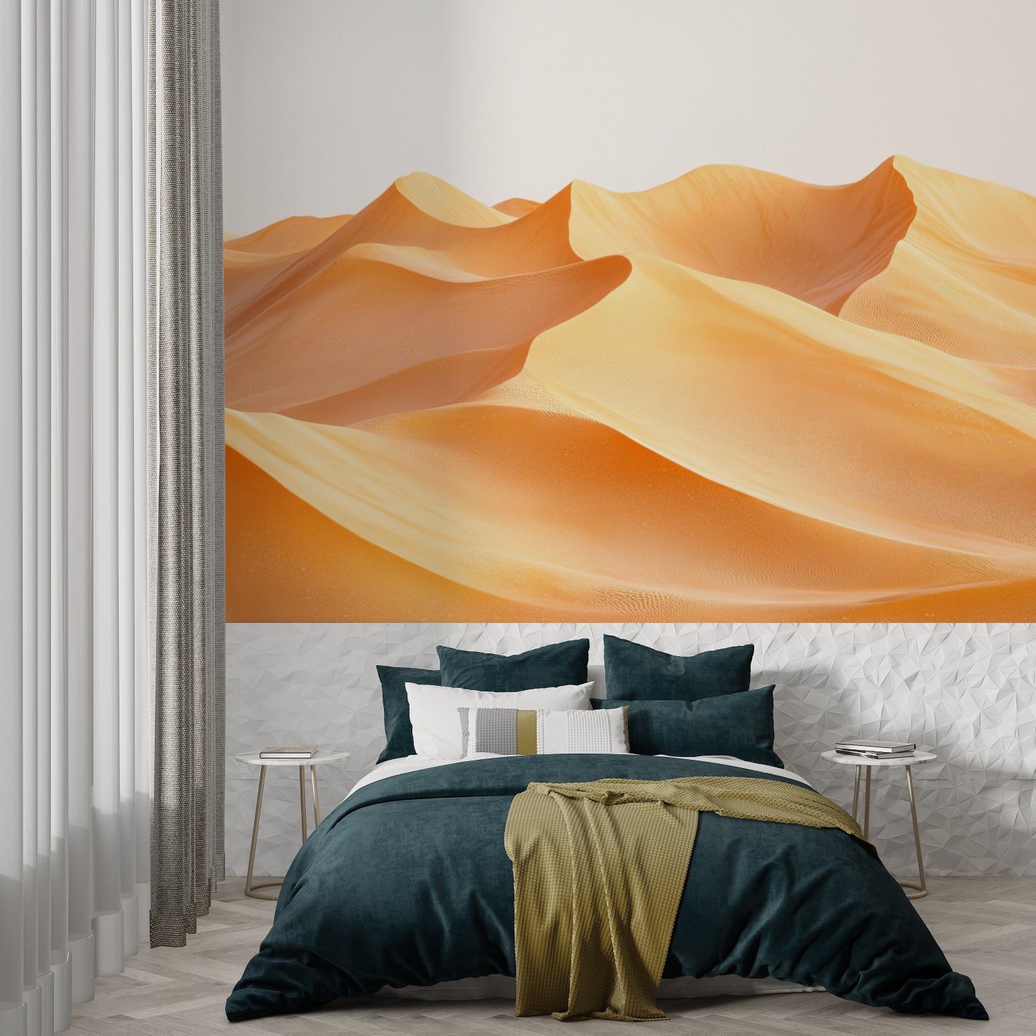 Desert wall mural in office space creating peaceful environment