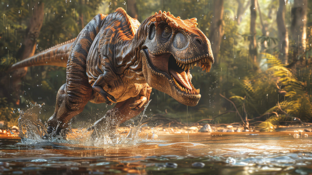 High-resolution T-Rex design file showing detailed forest scene and realistic dinosaur texture