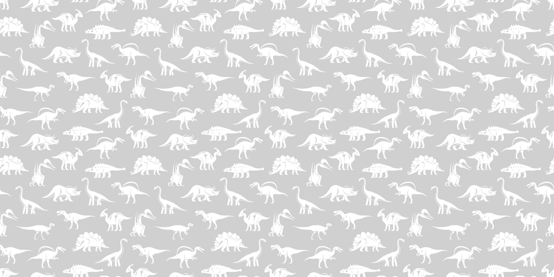 Design file of prehistoric silhouettes pattern on grey background with white dinosaur shapes