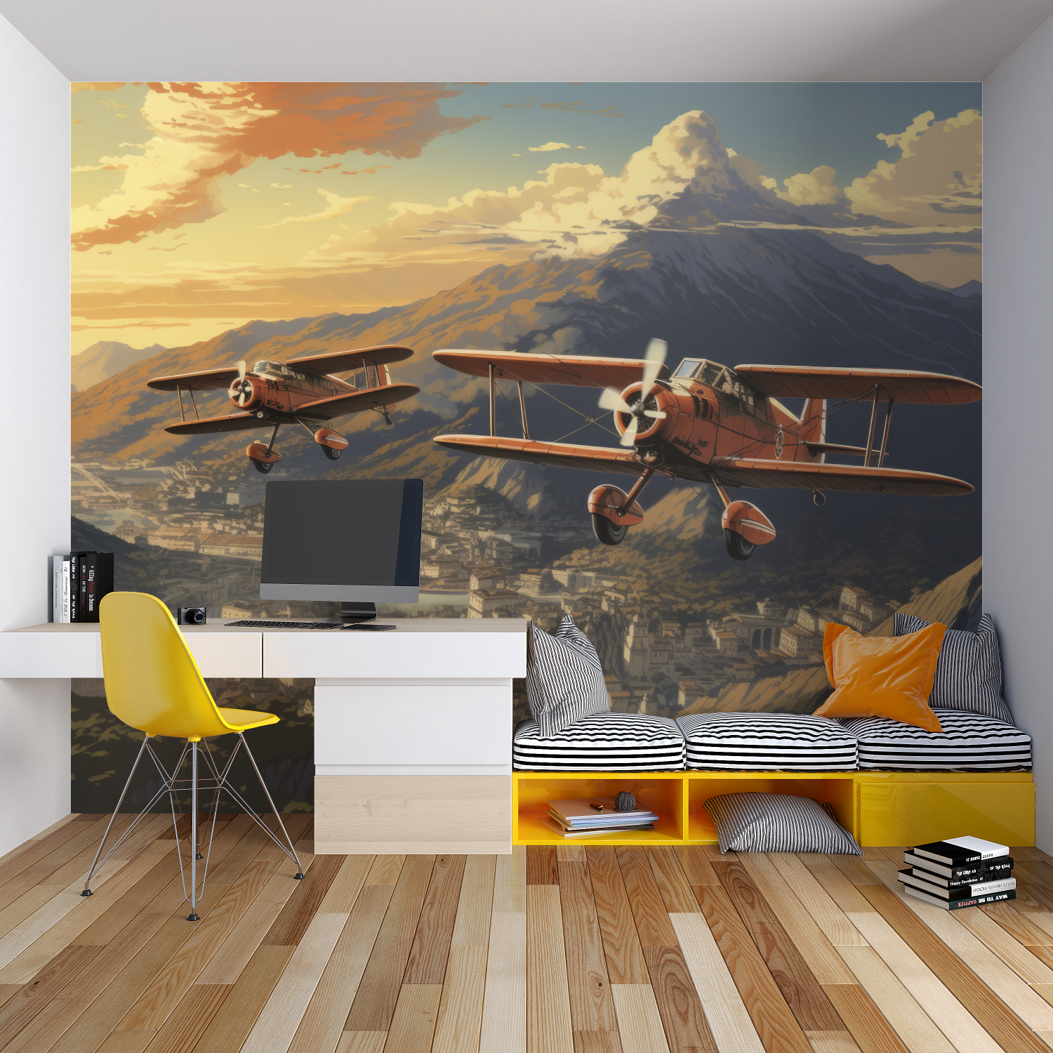 Dinosaur forest mural in study area, demonstrating the educational appeal
