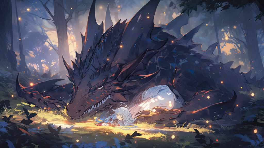 Dragon fantasy wallpaper design file showing full pattern and intricate details