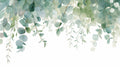 Eucalyptus leaf wallpaper creating a fresh feel in a modern living room with natural light