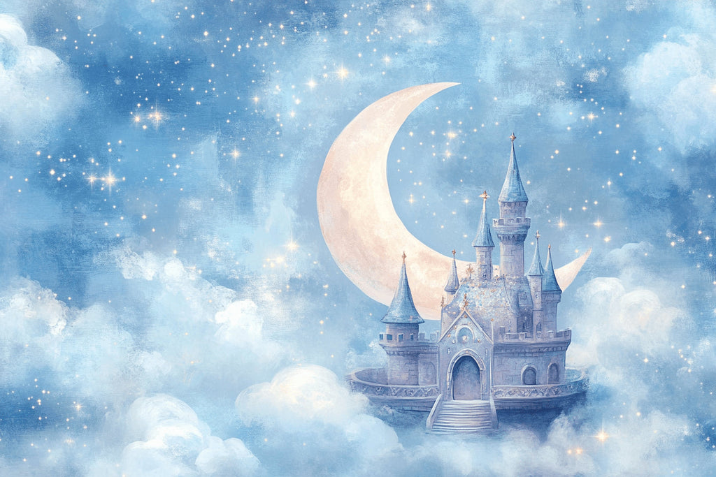 Castle and Moon design file showing intricate pattern details and starry night elements