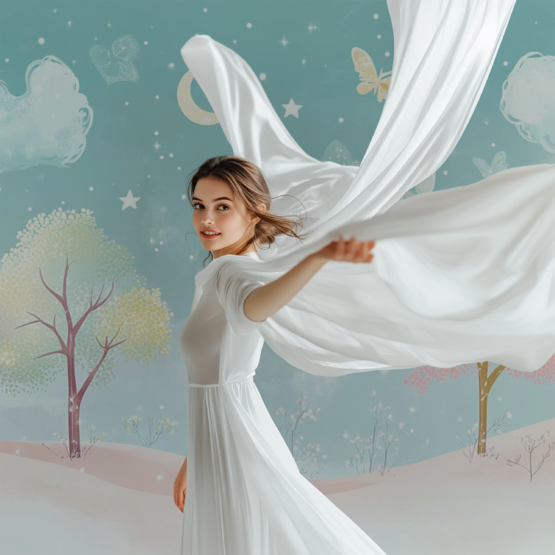 Magical Tree Mural creating dreamy atmosphere in children's reading nook