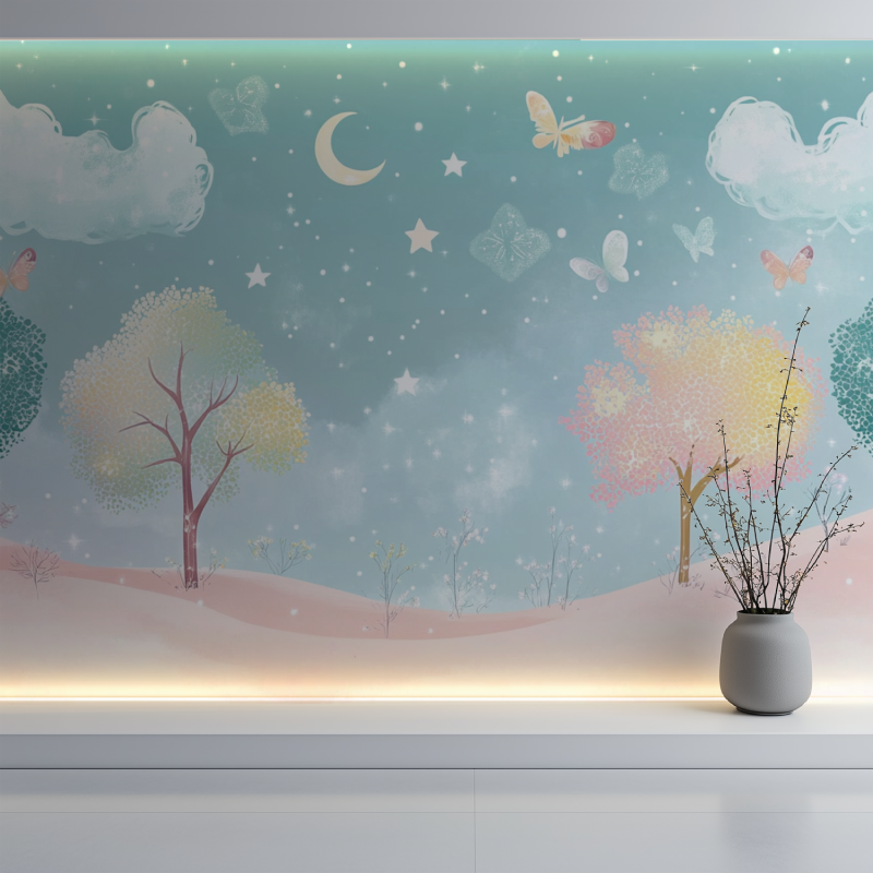 Enchanted Tree Wallpaper bringing magic to playroom setting