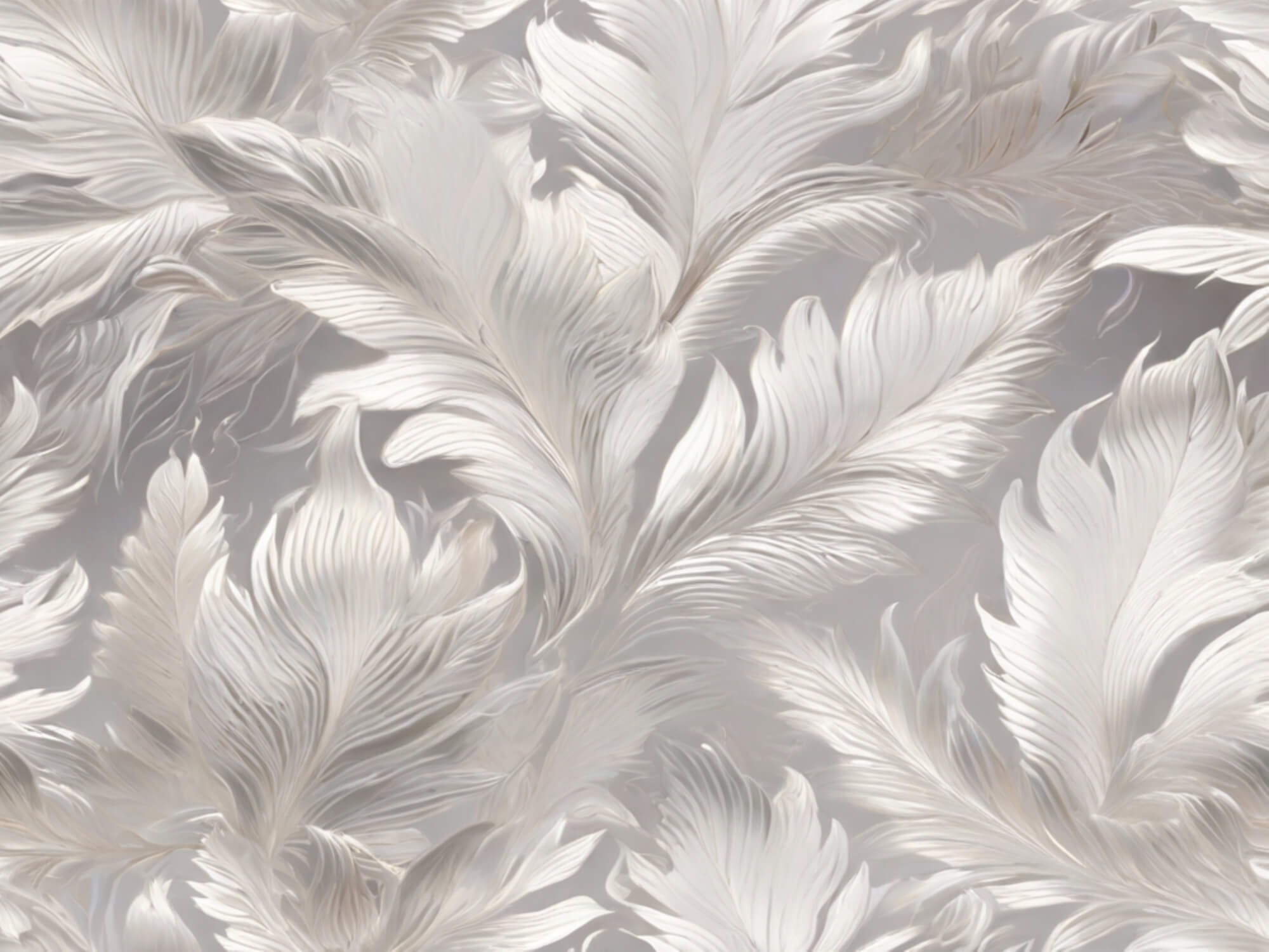Detailed design file of grey and white feather pattern showing intricate plume details