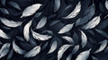 Feather wall mural creating a serene atmosphere in a modern bedroom with grey and white decor