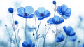 Blue Anemone Floral Wallpaper creating a peaceful atmosphere in a bright modern bedroom with natural light