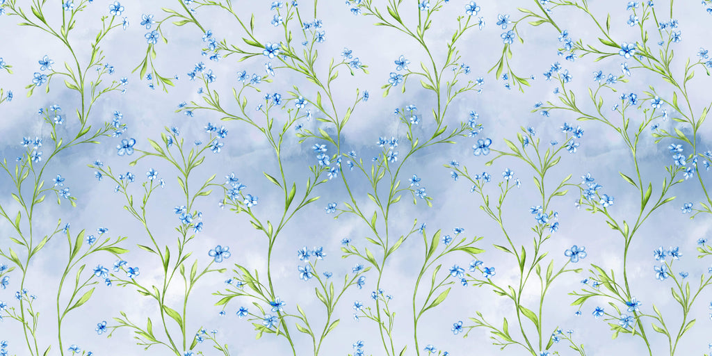 Blue Liberty floral pattern design file showing intricate botanical details